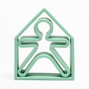 Zabawki interaktywne dla dzieci - Dena Dena: pastelowe silikonowe kształty Kid + House  (Zielony) - miniaturka - grafika 1