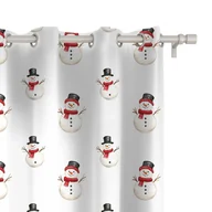 Zasłony - Zasłona WINTER wzór BN81 | Bałwanki 150 x 200 cm tkanina zaciemniająca - miniaturka - grafika 1