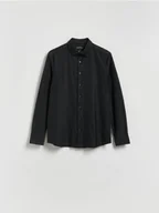 Koszule męskie - Reserved - Koszula slim fit z bawełną - czarny - miniaturka - grafika 1
