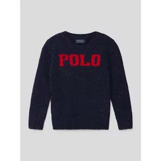 Swetry dla chłopców - Sweter z dzianiny z nadrukiem z logo - Polo Ralph Lauren Kids - grafika 1