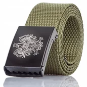 Paski - Pasek WOJSKOWY Klamra Metal z ORŁEM Krótki 85cm - miniaturka - grafika 1