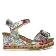 Espadryle damskie - Espadryle Laura Vita Hacdeo 09 Srebrny - miniaturka - grafika 1