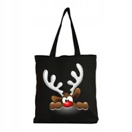 Torby i wózki na zakupy - Eko Torba na ramię Zakupy Shopper Torebka Bawełniana Świąteczna Renifer #4 - miniaturka - grafika 1