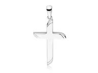 Biżuteria religijna - Valerio.pl Elegancki duży rodowany srebrny piaskowany satynowany krzyżyk krzyż srebro 925 KS0246C KS0246C - miniaturka - grafika 1