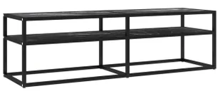 Szklana szafka pod TV z blatem na wzór czarnego marmuru D6-C61 - Szafki RTV Szklana szafka pod TV z blatem na wzór czarnego marmuru D6-C61 - Szafki RTV - miniaturka - grafika 1