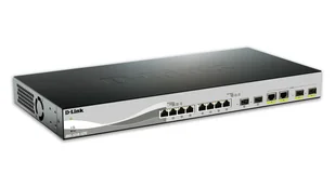 D-Link DXS-1210-12TC/E łącza sieciowe Zarządzany L2 10G Ethernet (100/1000/10000) 1U Czarny, Srebrny DXS-1210-12TC/E - Switche - miniaturka - grafika 1