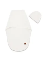 Śpiworki dla dzieci - Otulaczek do spania + czapeczka MimiNu Soft, LEO, 0-3 mce, ECRU - miniaturka - grafika 1