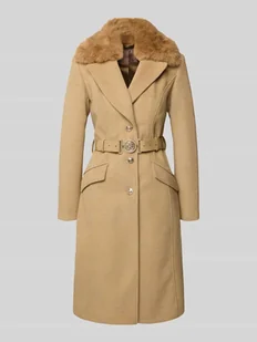 Płaszcz z paskiem i kieszeniami z patką - Płaszcze damskie - miniaturka - grafika 1