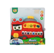 Zabawki interaktywne dla dzieci - Dromader, Pianinko autobus z dźwiękiem na baterie - miniaturka - grafika 1