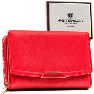 PETERSON portfel damski ze skóry ekologicznej saffiano RFID - Portfele - miniaturka - grafika 1