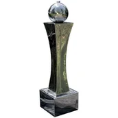 Fontanny ogrodowe - Köhko® Fontanna Mars Ø 20 cm z oświetleniem LED w kwadratowej niecce ze stali nierdzewnej polerowanej na połysk 21014 Fontanna do salonu z tarasem - miniaturka - grafika 1