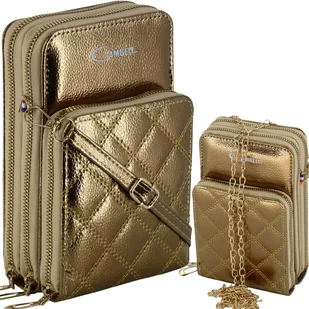 Torebka Kopertówka Damska Cambell Na Ramię Ecoskóra Złoty Łańcuszek Pasek - Torebki damskie Torebka Kopertówka Damska Cambell Na Ramię Ecoskóra Złoty Łańcuszek Pasek - Torebki damskie - miniaturka - grafika 1