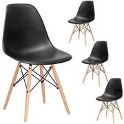 Krzesła - Zestaw 4 Krzeseł Milano Czarne Do Jadalni, Kuchni Skandynawskie - miniaturka - grafika 1