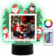 Lampy stojące - Lampka Nocna Prezent Na Święta Wesołych Świąt Twoje Zdjęcie Napis 3D LED - miniaturka - grafika 1