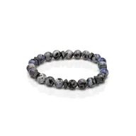 Bransolety męskie - Bransoletka koraliki w kolorze szarym EM 37 - EM Men's Accessories - miniaturka - grafika 1