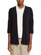 Swetry damskie - ESPRIT Collection Otwarty kardigan, 001/Black, XXS - miniaturka - grafika 1