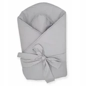 Rożki i beciki - CZAS BOBASA ROŻEK NIEMOWLĘCY BECIK OTULACZ DWUSTRONNY BAWEŁNA 80X80 SZARY - miniaturka - grafika 1