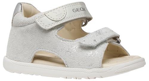 Geox Sandały chłopięce i dziewczęce B MACCHIA Gir, Off White/Silver, 25 EU