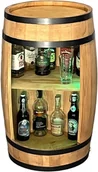 Pozostałe akcesoria barmańskie - Drewniana Beczka Barek Z Półką I Z Oświetleniem Led Rgb Usb - 80Cm - miniaturka - grafika 1