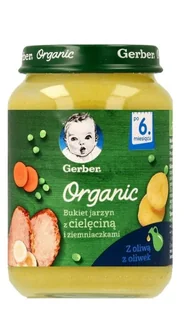 Gerber Organic - Obiad Bukiet warzyw z cielęciną i ryżem 190g - Dania dla dzieci - miniaturka - grafika 1