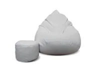 Pufy i podnóżki - Pufa sako XXXXL worek + gratis Boucle baloo biała - miniaturka - grafika 1