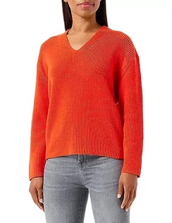 Bluzy damskie - BOSS Damska bluza z dzianiny, Bright Orange, S - grafika 1