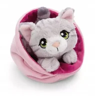 Maskotki i pluszaki - Nici 61331 Maskotka Kotek 12Cm Szary Pręgowany W Różowym Koszyku - miniaturka - grafika 1
