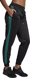 Urban Classics Damskie damskie spodnie dresowe do mankietów sportowe, Wielobarwny (czarny/zielony 01228), XS - Spodnie rowerowe - miniaturka - grafika 1