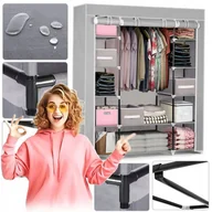 Szafy - WYSOKA SZAFA MATERIAŁOWA 12 PÓŁEK WIESZAK 170x135 - miniaturka - grafika 1