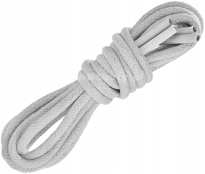 Sznurówki SZARE JASNE Sznurowadła 120 cm GRUBE OKRĄGŁE 5mm BAWEŁNIANE G9-22