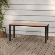 Ławki ogrodowe - vidaXL Ławka ogrodowa, 110 cm, stal i WPC, brązowo-czarna - miniaturka - grafika 1