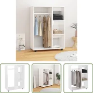 Szafy - The Living Store Szafa biały wysoki połysk 80x40x110 cm materiał drewnopochodny - miniaturka - grafika 1