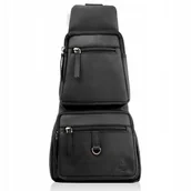 Plecaki - ﻿Mały Plecak Miejski ze Skóry Vintage Czarny Modny - miniaturka - grafika 1