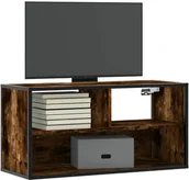 Szafki RTV - vidaXL Szafka pod telewizor, przydymiony dąb, 80x31x39,5 cm - miniaturka - grafika 1