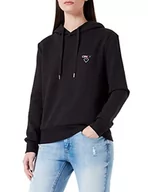 Bluzy damskie - ONLY Damska bluza z kapturem Onlnoomi L/S z kapturem Noos, Czarny/nadruk: tylko logo, XS - miniaturka - grafika 1