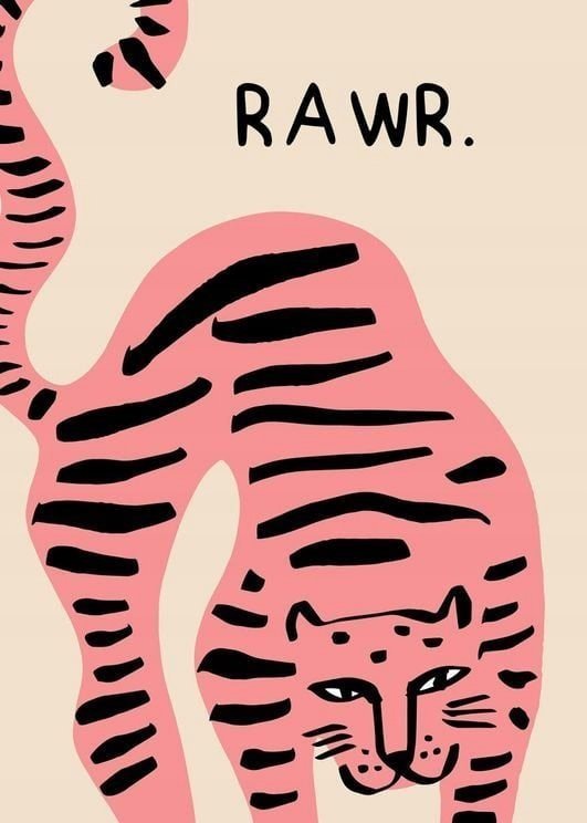 PODKŁADKA POD MYSZ Z Nadrukiem 22x18 cm Rawr Pantera Vintage Tekst Prezent