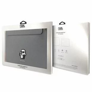 Karl Lagerfeld Sleeve KLCS16SAKCPMG 16" srebrny/silver Saffiano Karl&Choupette - Etui i futerały do telefonów - miniaturka - grafika 3