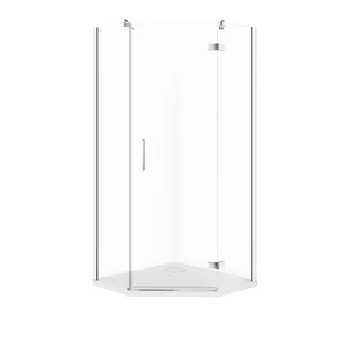 Kabina Prysznicowa Cersanit Jota 80X80X195 kwadratowa prawa transparentny brodzik Tako Slim 4cm Czarny Mat  S601-159 - Kabiny prysznicowe - miniaturka - grafika 1