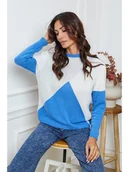 Swetry damskie - So Cachemire Sweter "Lanos" w kolorze szaro-kremowo-niebieskim - miniaturka - grafika 1