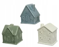 Ozdoby bożonarodzeniowe - Domek porcelanowy figurka świąteczna 10 x 8,5 x 7,5 cm 1szt - miniaturka - grafika 1