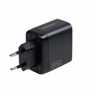 Ładowarki do telefonów - Adata Ładowarka 65W GaN USB 2xUSBC 1xUSBA PD QC CHARGERE-0653-QCPDBK - miniaturka - grafika 1