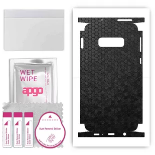 Folia naklejka skórka strukturalna na TYŁ+BOKI do Samsung Galaxy S10e -  Plaster Miodu Czarny - apgo SKINS - Szkła hartowane na telefon - miniaturka - grafika 1