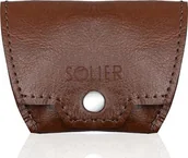 Portfele - Solier Skórzana bilonówka, portfel na monety SOLIER SA10 Brąz - miniaturka - grafika 1