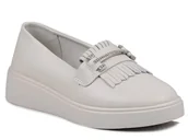 Półbuty damskie - Półbuty damskie skórzane wsuwane na platformie beżowe S.BARSKI LR590-40 - S.Barski - miniaturka - grafika 1