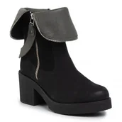 Botki damskie - Czarne botki damskie Maciejka 4268A-01 skóra klocek modne r.38 - miniaturka - grafika 1