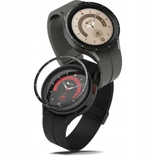 Ringke Etui, ramka Bezel Styling do Galaxy Watch 5 Pro 45 mm, czarne z tarczą zegara - Akcesoria do smartwatchy - miniaturka - grafika 1