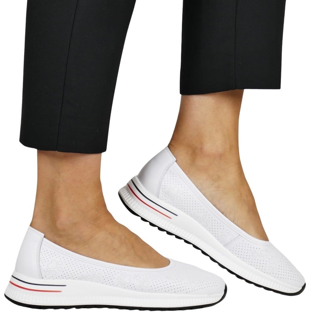 DAMSKIE PÓŁBUTY SKÓRZANE NA PLATFORMIE FILIPPO 6719 BIAŁE