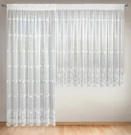 Firany - Eurofirany, Firana, Firana LILAC na okno balkonowe z tkaniny typu peru zdobiona haftowanymi drobnymi kwiatuszkami - miniaturka - grafika 1