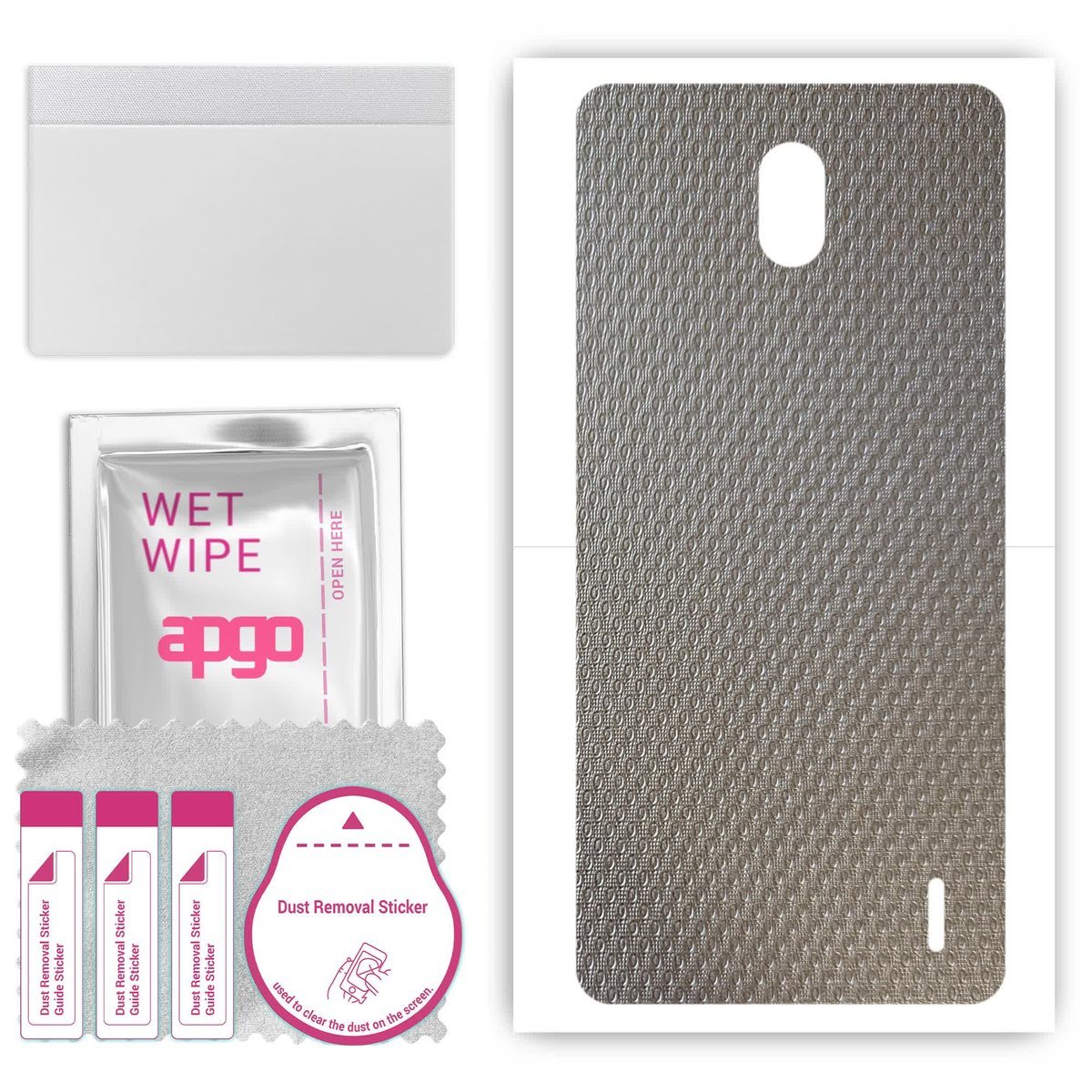 Folia naklejka skórka strukturalna na TYŁ do Nokia 1 Plus - Aluminium krople - apgo SKINS