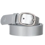 Paski - Klasyczny Pasek Damski VerMari Skórzany Srebrny Mat 3 cm - miniaturka - grafika 1